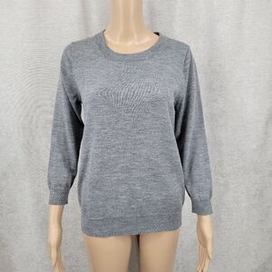J Crew Merino Wool Gray Women's Crewneck Sweater